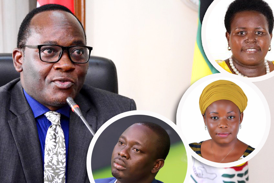 Courtesy Photos of embattled commissioners accused of sharing Shs1.7b Mathias Mpuuga (Nyendo – Mukungwe MP), Prossy Mbabazi Akampurira (Rubanda Woman MP), Esther Afoyochan (Zombo Woman MP) and Solomon Silwanyi (Bukooli Central MP).