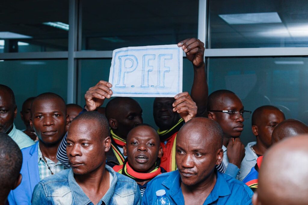 Suspects displaying support for PFF