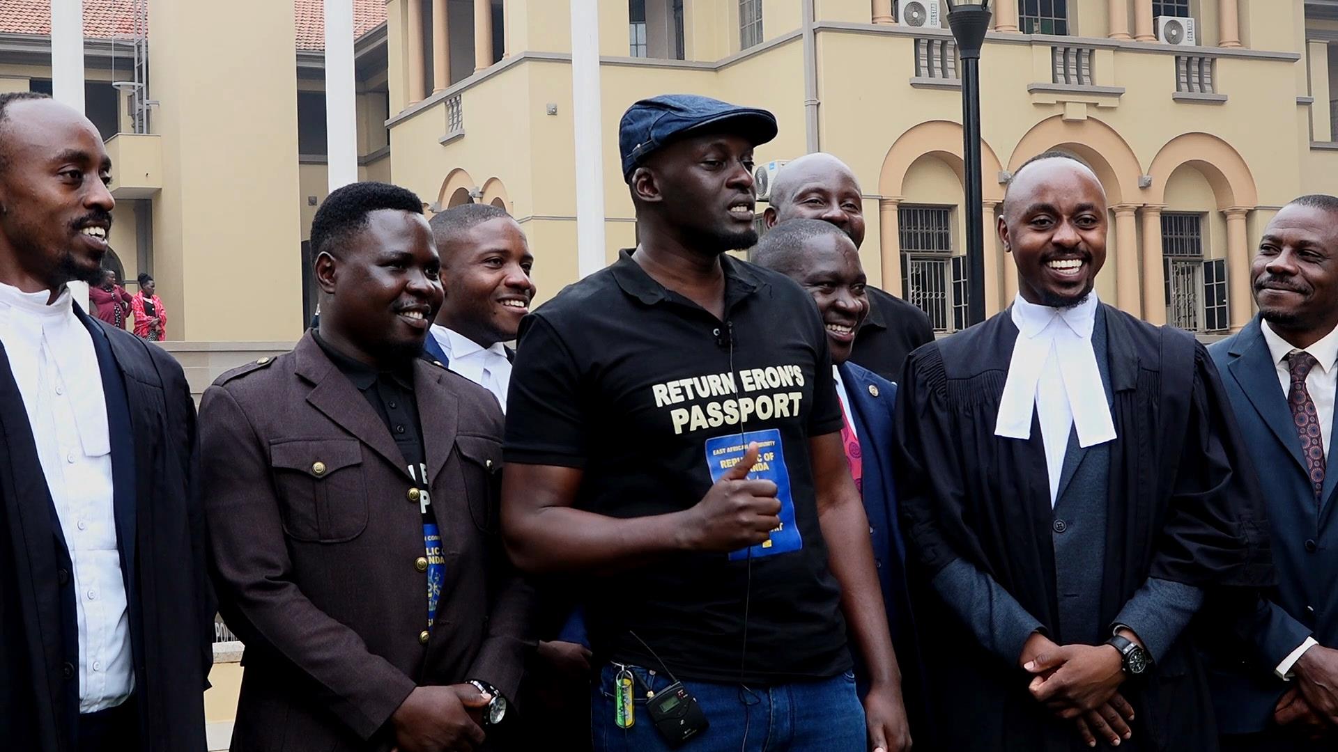Eron Kiiza addressing the Media after court granting his application on Wednesday morning.