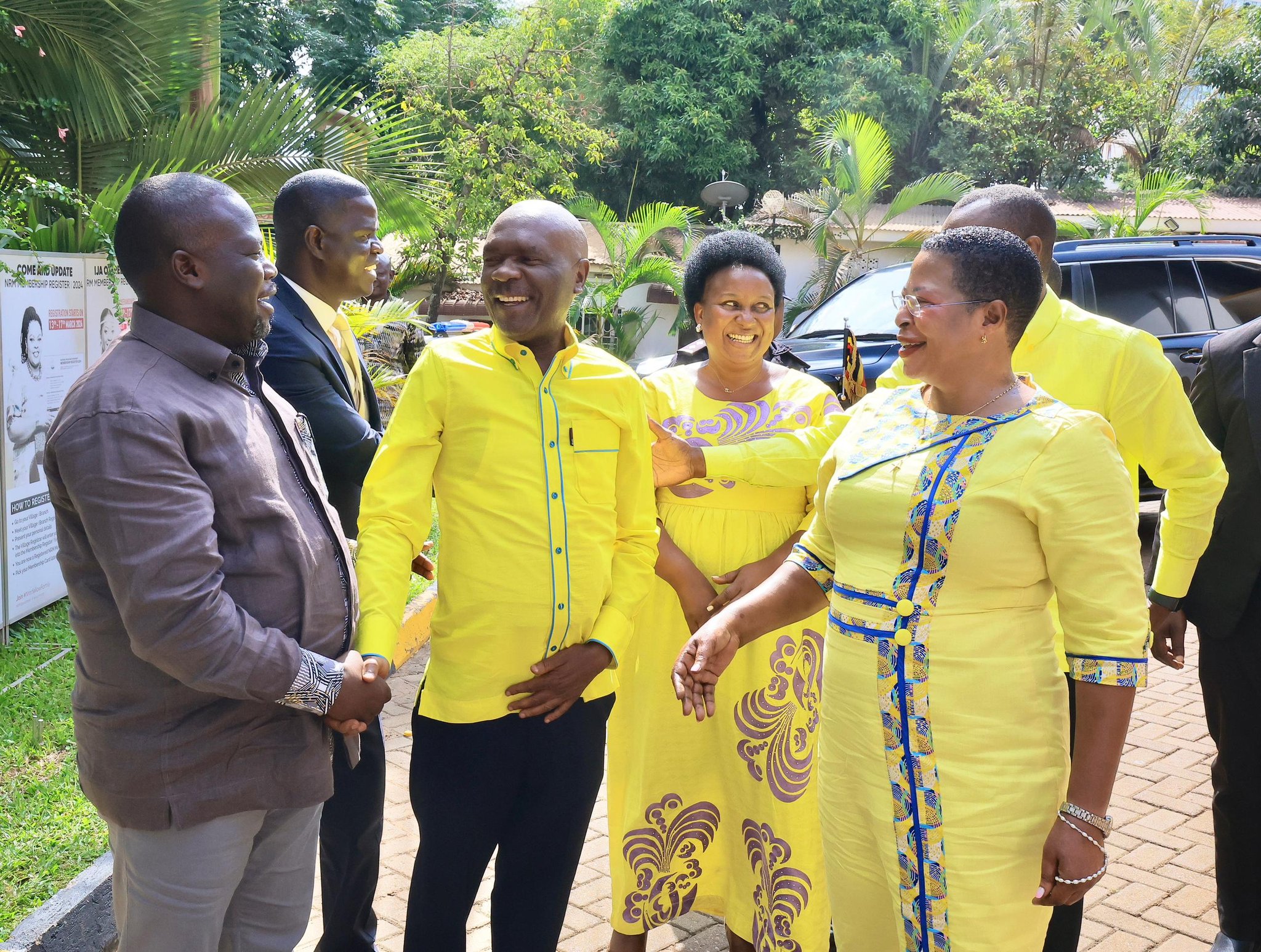 Hon. Yusuf Nsibambi being welcomed by speaker Anitah Among at the NRM Head Offices along Kyadondo Road on Wednesday, February 18, 2026. Courtesy Photo.